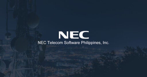 Image of cityscape at night and NEC logo overlay.