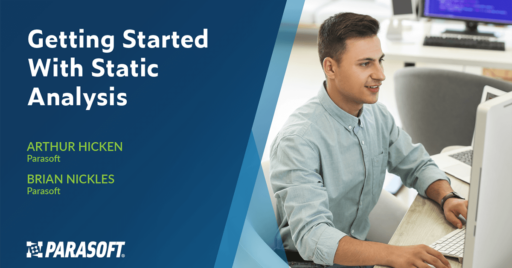 Getting Started with Static Analysis and image of man working on computer on right
