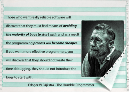 Quote from "The Humble Programmer," written by Edsger W. Dijkstra