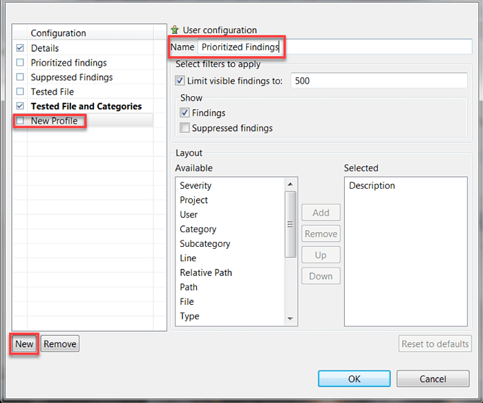 Une capture d'écran montrant les paramètres de configuration de test personnalisés dans l'IDE.