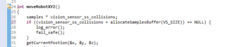 Captura de pantalla del código para un caso de prueba de unidad que muestra una declaración "si" que prueba si el búfer para muestras se asignó correctamente