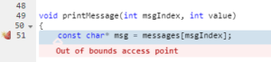 Parasoft-C/C++test Example of Error