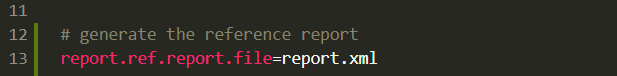 Captura de pantalla del código para generar el informe de referencia