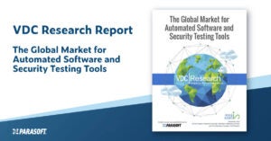 VDC Research Report: The Global Market for Automated Software and Security Testing Tools with image of first page of report on the right