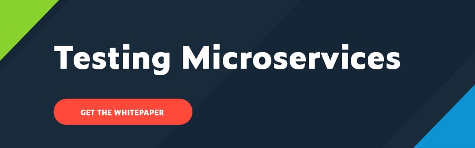 Call to action to get the whitepaper titled Testing Microservices