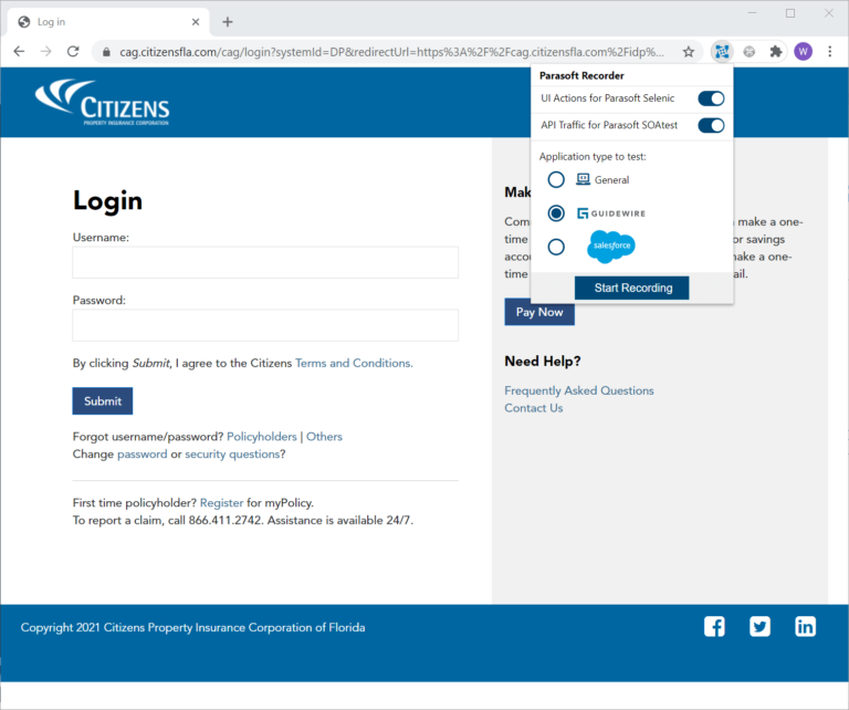 Record UI actions in your Guidewire application.