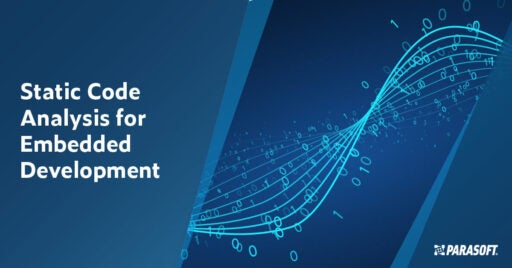 Static Code Analysis for Embedded Development and wave graphic on right