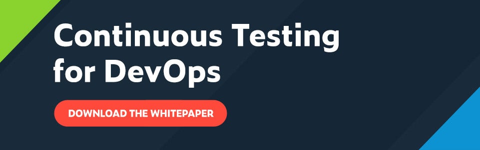 Continuous Testing for DevOps title with Download the Whitepaper in a red call to action button