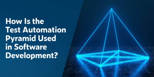 3D-Bild einer durchsichtigen Pyramide, die mit Neonblau umrandet ist, und das untere Fundament ist ein Quadrat mit einem X darin.