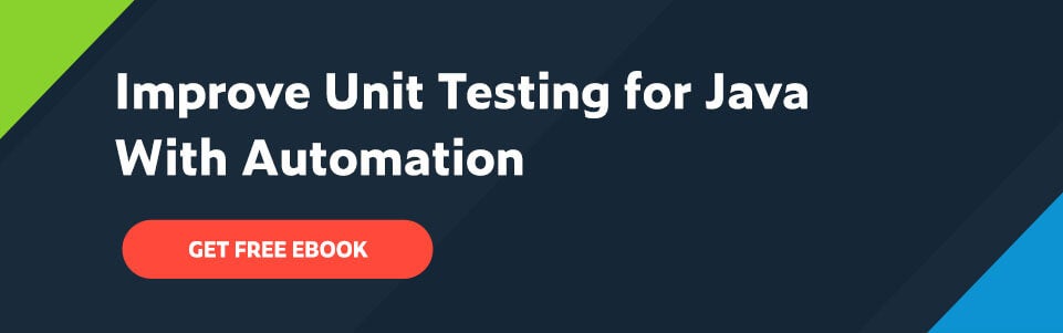 Title text: Improve Unit Testing for Java With Automation; below title is a call to action button: Get Free Ebook