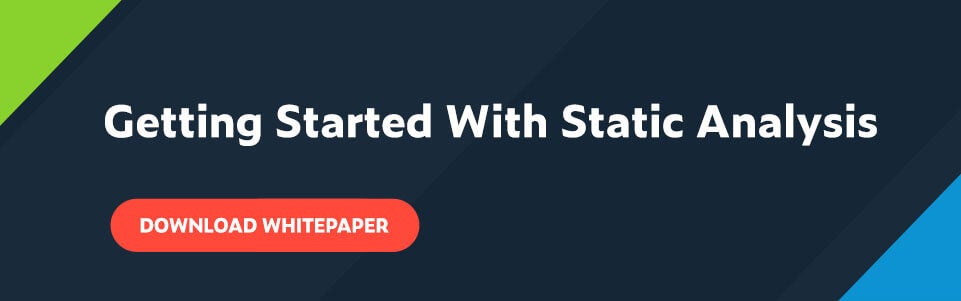 Title text: Getting Started With Static Analysis; below title is a call to action button: Download Whitepaper