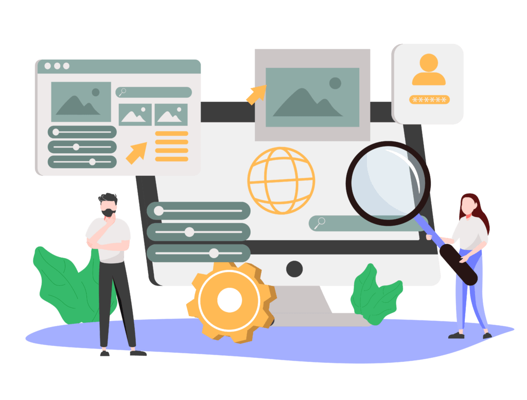 Animated scene of a development team performing software quality assurance testing.