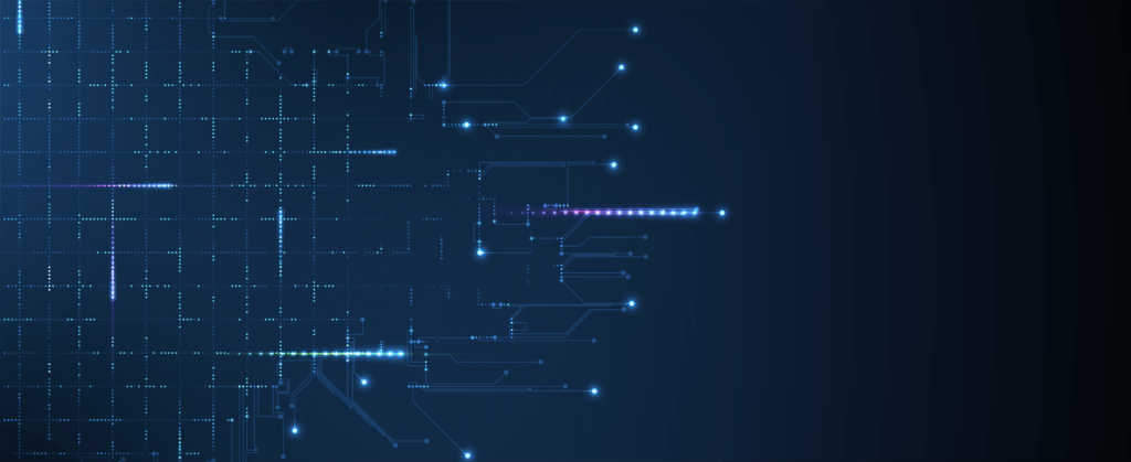 Vektorgrafiken von elektrischen Signalen auf blauem Hintergrund.