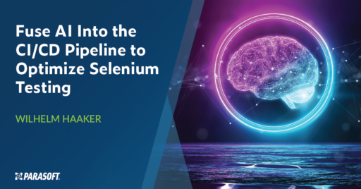 Fuse AI Into the CI/CD Pipeline to Optimize Selenium Testing and image of brain graphic with connectivity overlay on right.