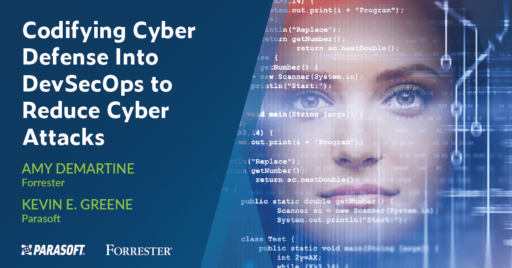 Codifying Cyber Defense into DevSecOps to Reduce Cyber Attacks with image on right of woman