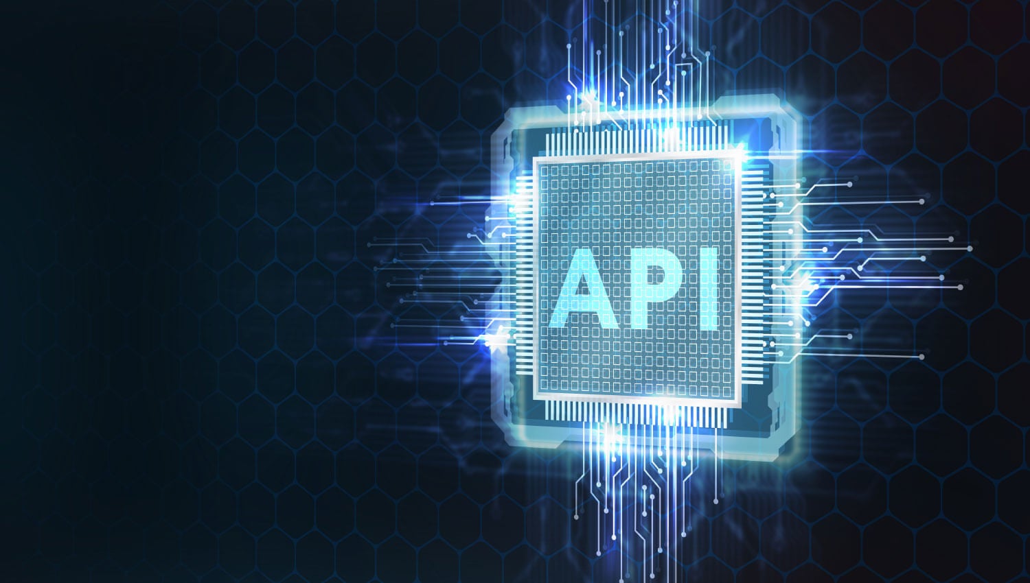 Arrière-plan numérique avec le mot « API » dessus pour présenter les vulnérabilités de sécurité.