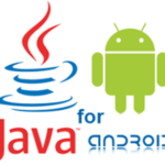 Java for Android showing logos Java (cup of coffee) and Android (green droid figure) side by side