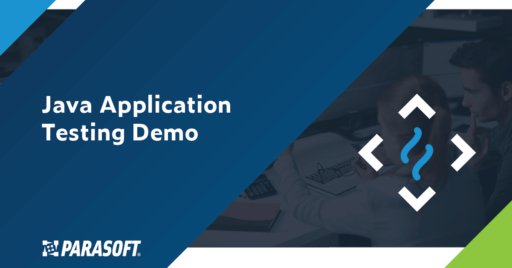 Java Application Testing Demo text on right with Jtest logo on right