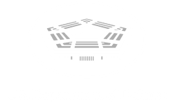 Logotipo del Departamento de Defensa en blanco