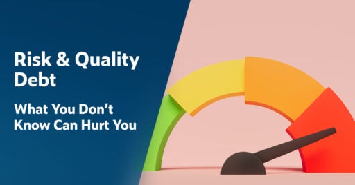 Texte à gauche : Risk & Quality Deb : What You Don