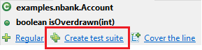 Screenshot, der die Menüoption „Testsuite erstellen“ im Unit-Test-Assistenten von Parasoft Jtest zeigt, die in einer IDE verwendet wird.