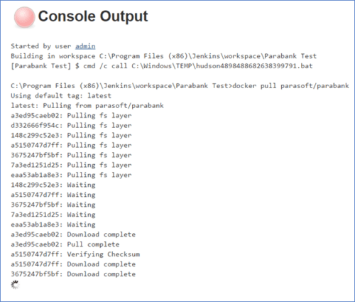 Screenshot of Console Output