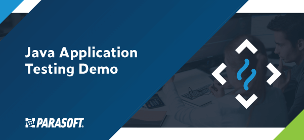 Java Application Testing Demo text on left with Jtest logo on right