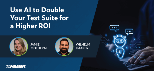 Use AI to Double Your Test Suite for a Higher ROI on left with AI bot on right