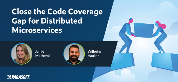 Close the Code Coverage Gap for Distributed Microservices with graphic on the right