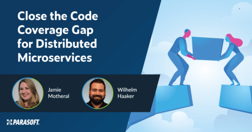 Close the Code Coverage Gap for Distributed Microservices with graphic on the right