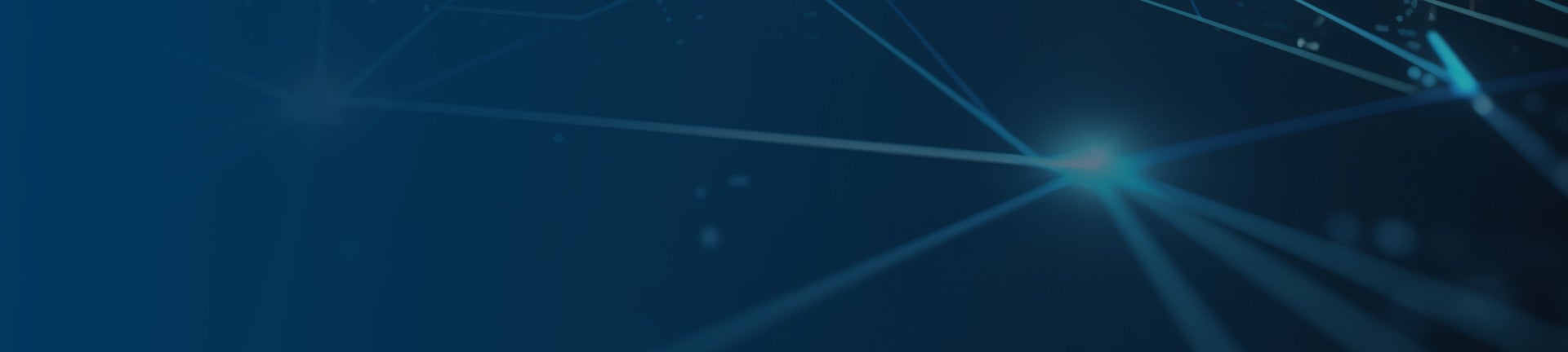 Banner mit blauem Hintergrund und abstrakten Himmelsformen.