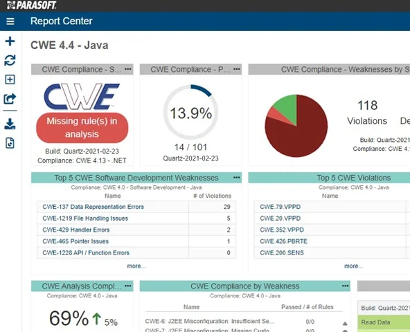 Screenshot of Parasoft DTP