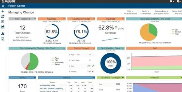 Screenshot of Parasoft DTP