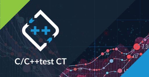 Parasoft C/C++test CT-Logo oben links, unten ist Text: C/C++test CT.