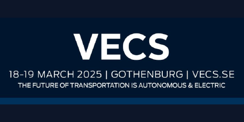 Logo de la conférence VECS | 18-19 mars 2025 | Göteborg | VECS.SE | L'avenir des transports est autonome et électrique
