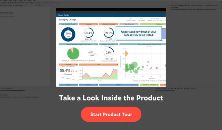 Screenshot of Parasoft DTP product Tour