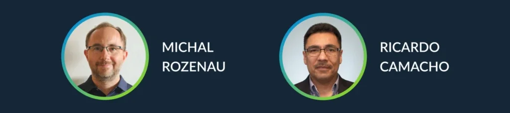 Banner with headshots of MISRA compliance experts Michal Rozenau and Ricardo Camacho