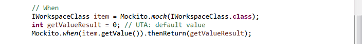Unit test containing code that mocks the class IWorkspaceClass.