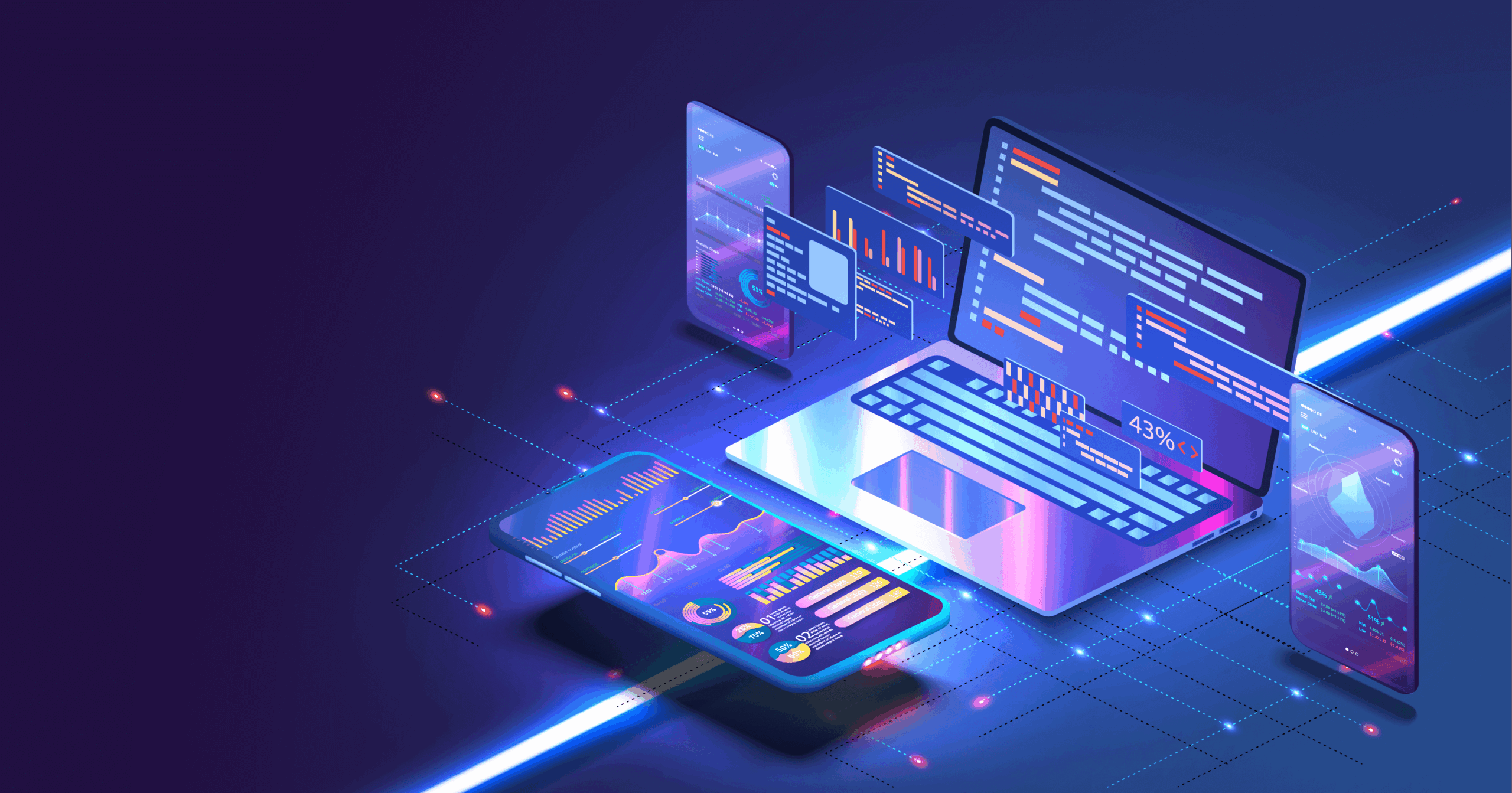 Vector art of laptop displaying static analysis tools Vector art image of laptop displaying static analysis tools