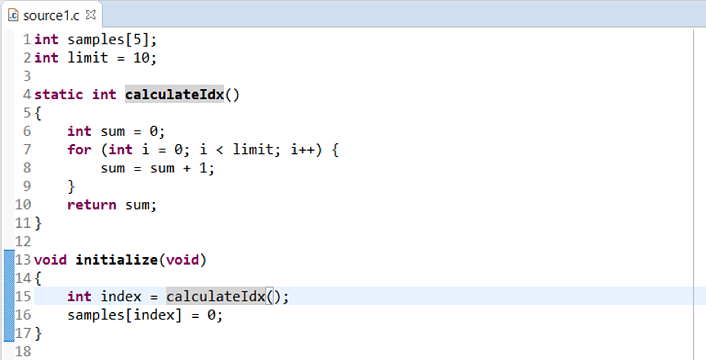 Example code snippet.