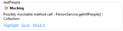 Mocking test recommendation in Parasoft Jtest