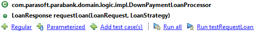 Screenshot of Jtest, auto-generate a test for with a single button-click, including all of the mocking and validation.