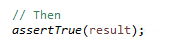 Code sample showing an assertion. Screen capture of code showing an assertion