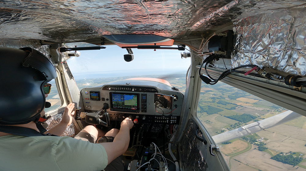 Image showing a Ribbit senior robotics engineer flight testing their autonomous autopilot system.