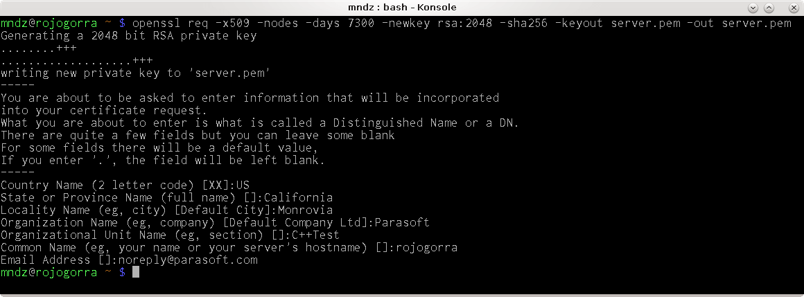 Generating a SSL PEM file for LigHTTPD to use for HTTPS.